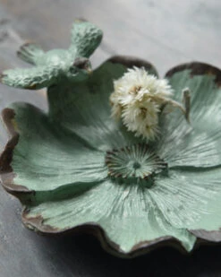 Bloemvorm Antiek Turkoois Schaaltje Met Vogeltje -Bekend Decoratie Winkel bloemvorm antiek turkoois schaaltje met vogeltje 5