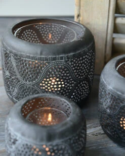 Bol Windlicht Met Golvend Rond Gaatjes Patroon, Groot -Bekend Decoratie Winkel bol windlicht met golvend rond gaatjes patroon groot 6