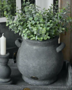 Bolle Kruik Pot Met Twee Oren En Brede Kraag, Majestic Brynxz