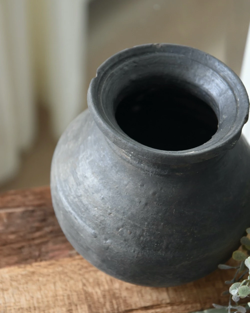 Bolle Oude Klei Pot Met Kraag 4 Bolle Oude Klei Pot Met Kraag - Afbeelding 2