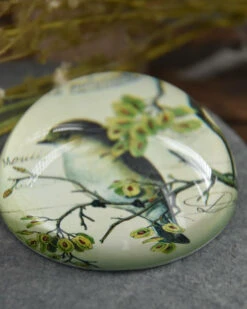 Brocante Glazen Halve Bol Vogel Op Tak, Groot -Bekend Decoratie Winkel brocante glazen halve bol vogel op tak groot 6