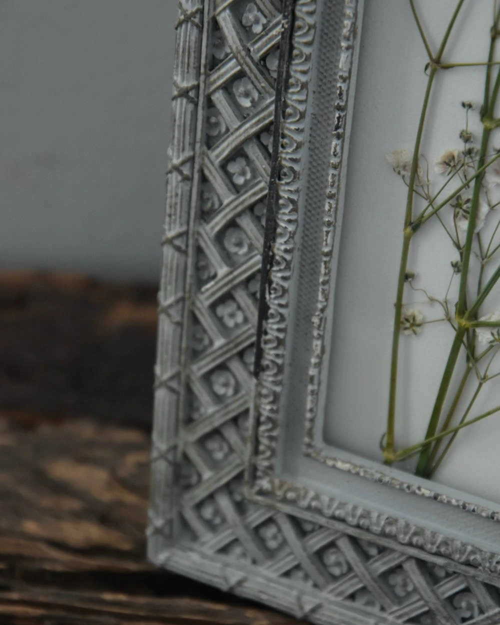 Brocante Lijstje Met Gewerkte Rand, Gipskruid 5 Brocante Lijstje Met Gewerkte Rand, Gipskruid - Afbeelding 3