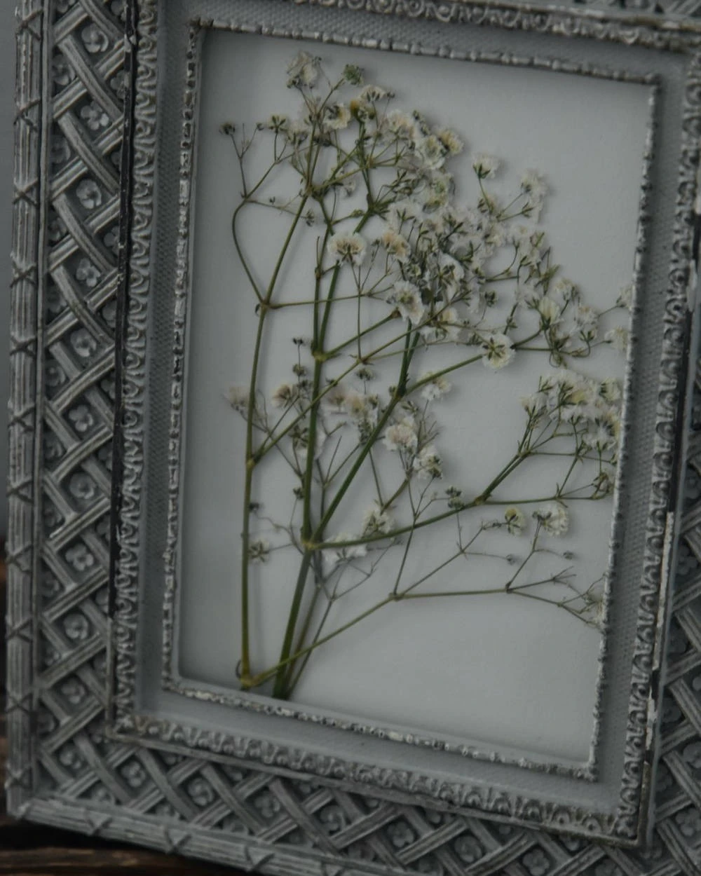 Brocante Lijstje Met Gewerkte Rand, Gipskruid 8 Brocante Lijstje Met Gewerkte Rand, Gipskruid - Afbeelding 6