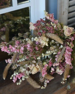 Droogbloem Boeket Gelaagd In Naturel Roze -Bekend Decoratie Winkel droogbloem boeket gelaagd in naturel roze 5