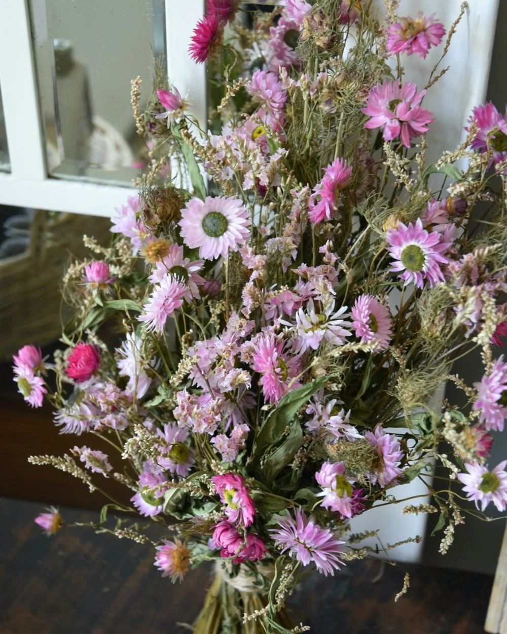 Droogbloem Toef In Fijn Roze Groen 7 Droogbloem Toef In Fijn Roze Groen - Afbeelding 5