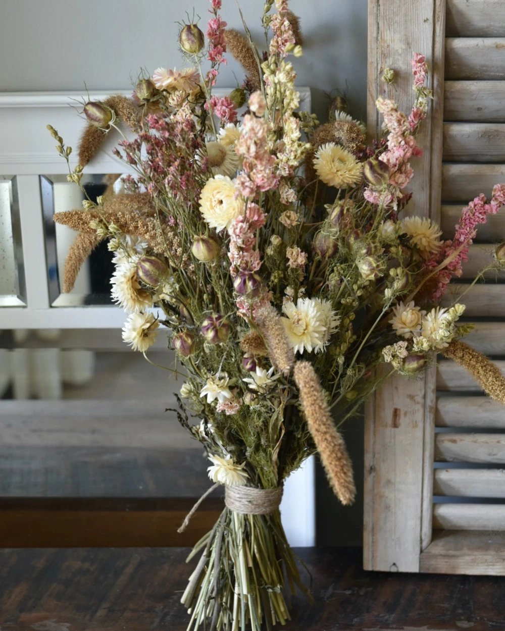 Droogbloemen Boeket In Zachte Naturel Tinten Roze En Crème 3 Droogbloemen Boeket In Zachte Naturel Tinten Roze En Crème
