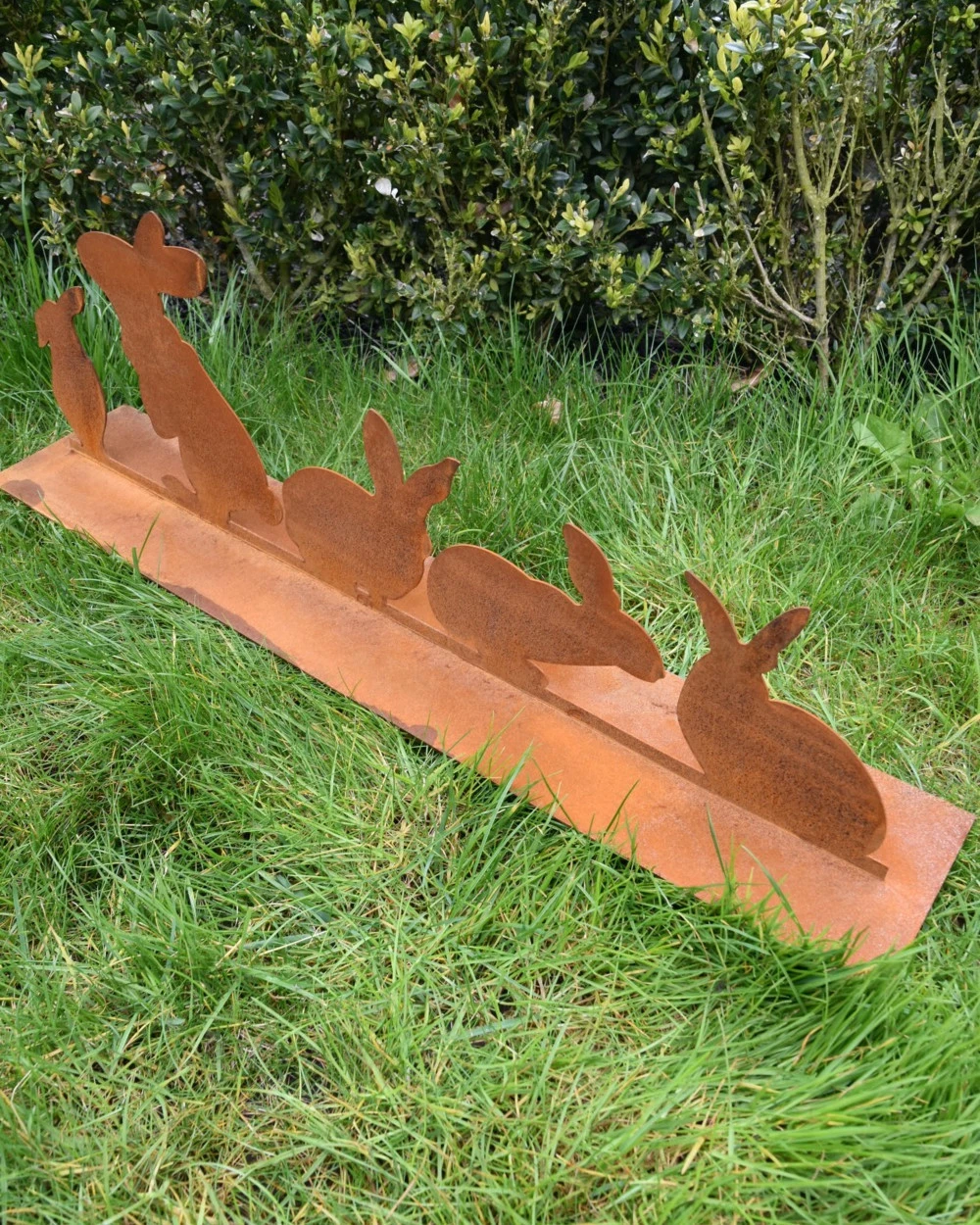 Ecoroest Tuindecoratie Met 5 Verschillende Konijnen Op Een Rij 4 Ecoroest Tuindecoratie Met 5 Verschillende Konijnen Op Een Rij - Afbeelding 2