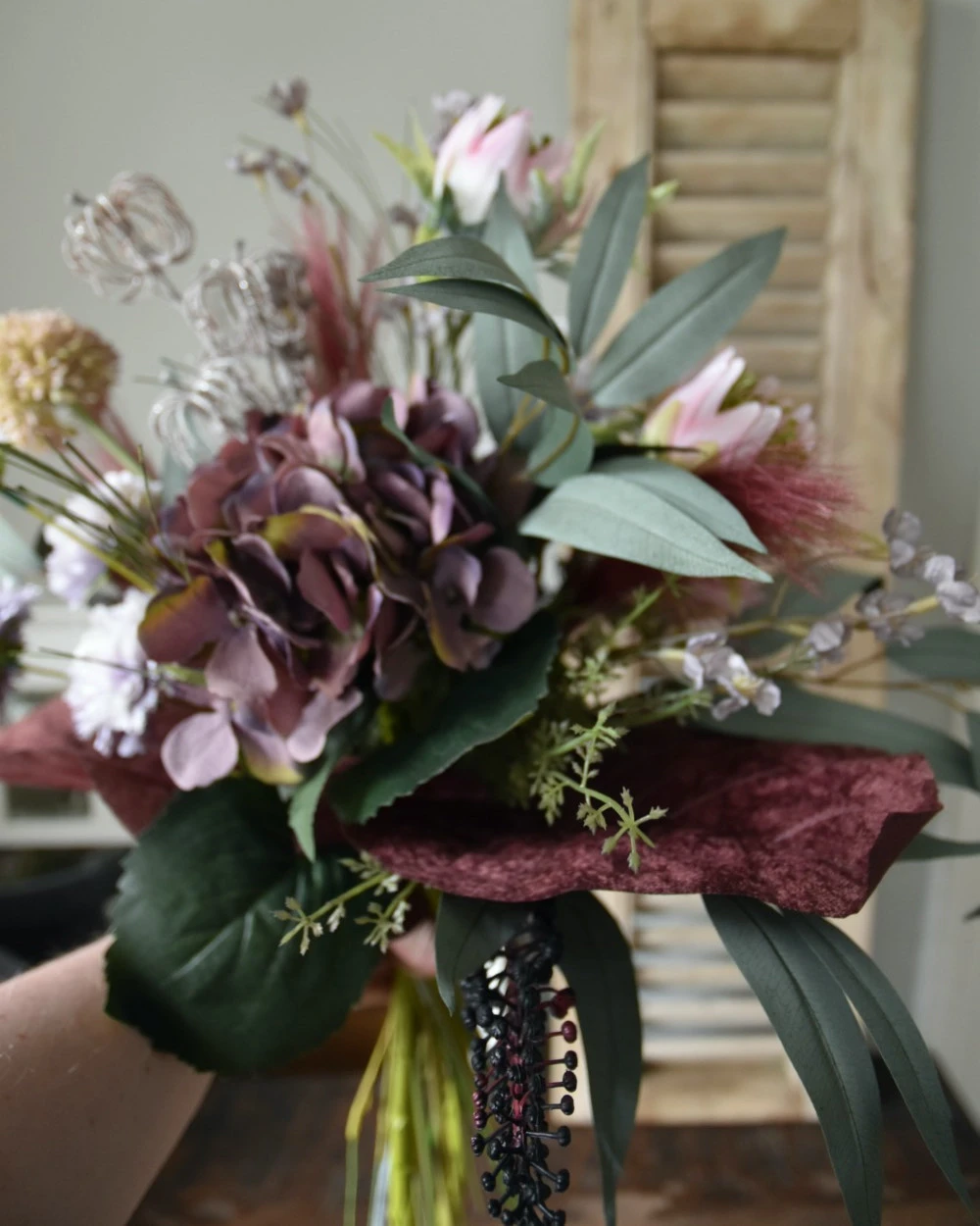 Engels Zijde Plukboeket In Lila Violet Tinten 6 Engels Zijde Plukboeket In Lila Violet Tinten - Afbeelding 4