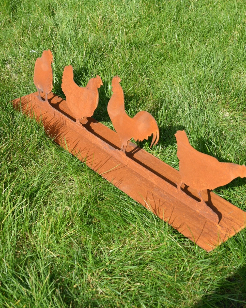 Familie Kip Met Haan Ecoroest Tuindecoratie 7 Familie Kip Met Haan Ecoroest Tuindecoratie - Afbeelding 5