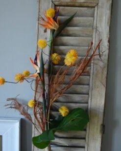 Fles Boeket Met Real Touch Strelitzia's, Paradijsvogelbloem