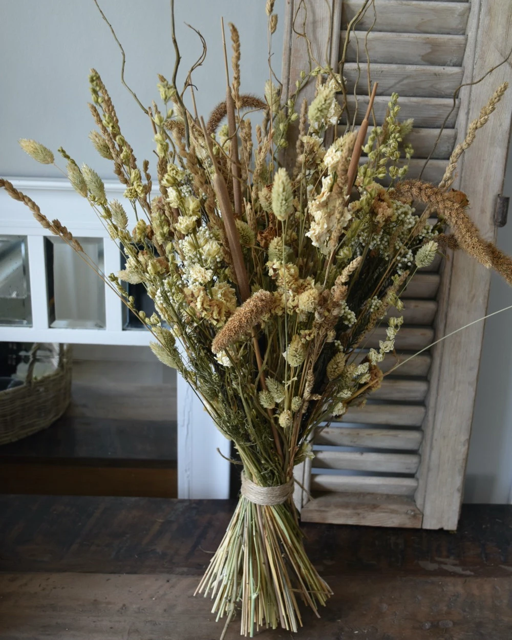 Gelaagd Naturel Crème Droogbloem Boeket 6 Gelaagd Naturel Crème Droogbloem Boeket - Afbeelding 4