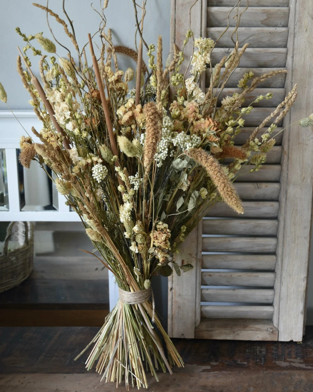 Gelaagd Naturel Crème Droogbloem Boeket 3 Gelaagd Naturel Crème Droogbloem Boeket