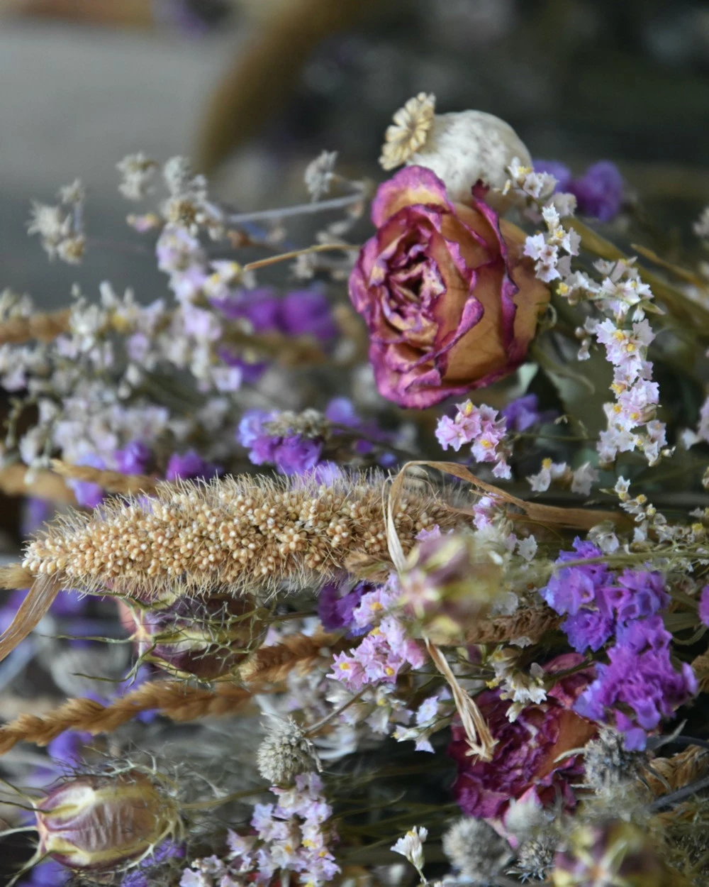 Gemengd Droogbloem Boeket In Naturel Lila Violet 4 Gemengd Droogbloem Boeket In Naturel Lila Violet - Afbeelding 2