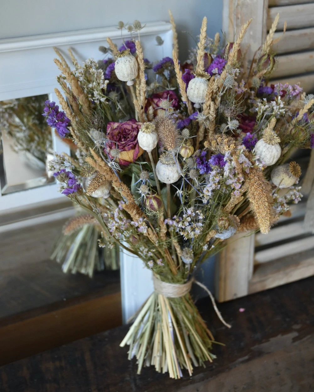 Gemengd Droogbloem Boeket In Naturel Lila Violet 7 Gemengd Droogbloem Boeket In Naturel Lila Violet - Afbeelding 5