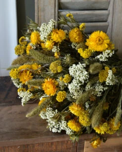 Gemengd Droogbloemen Biedermeier Boeket In Geel Wit En Groen -Bekend Decoratie Winkel gemengd droogbloemen biedermeier boeket in geel wit en groen 2