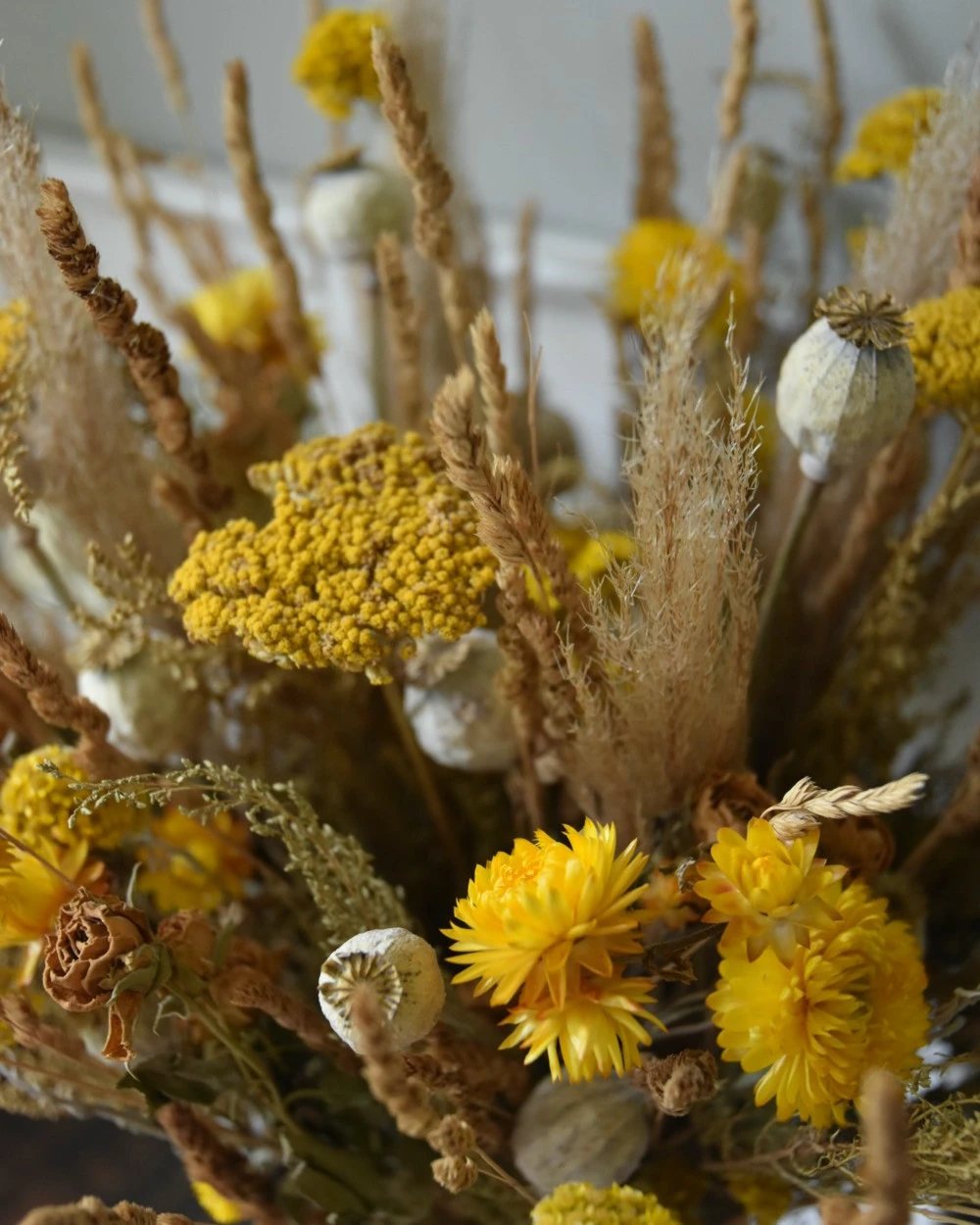 Gemengd Droogbloemen Boeket Gelaagd In Naturel Geel 5 Gemengd Droogbloemen Boeket Gelaagd In Naturel Geel - Afbeelding 3
