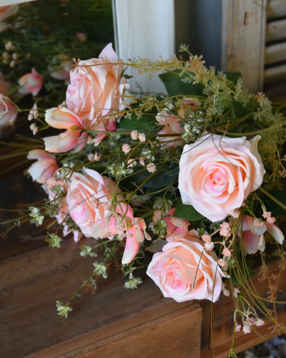 Gemengd Zijde Boeket In Pastel Met Rozen 7 Gemengd Zijde Boeket In Pastel Met Rozen - Afbeelding 5