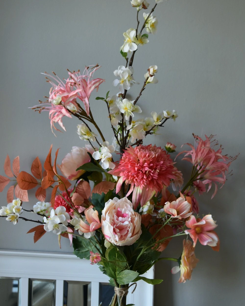 Gevuld Zijde Plukboeket In Perzik Roze Tinten 6 Gevuld Zijde Plukboeket In Perzik Roze Tinten - Afbeelding 4