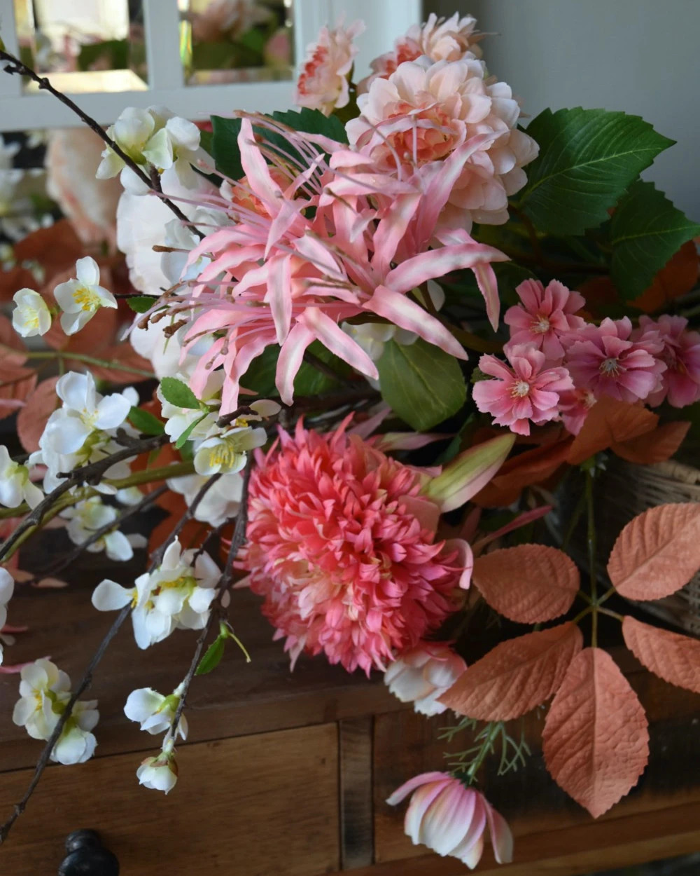 Gevuld Zijde Plukboeket In Perzik Roze Tinten 8 Gevuld Zijde Plukboeket In Perzik Roze Tinten - Afbeelding 6