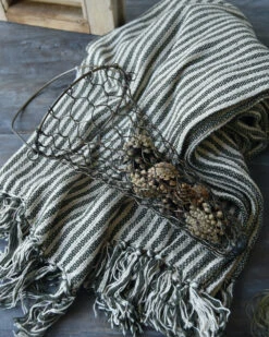 Geweven Sprei Olijfgroen Gebroken Wit Gestreept Met Kwastjes, IB Laursen -Bekend Decoratie Winkel geweven sprei olijfgroen gebroken wit gestreept met kwastjes ib laursen 6