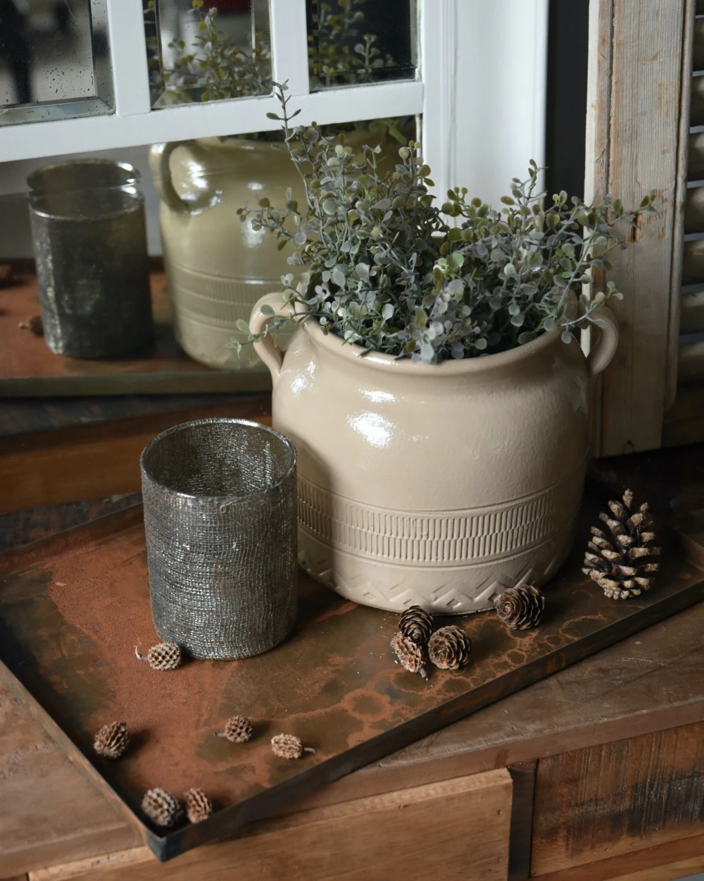 Gres Pot Met Patroon In Onderrand En Oren, IB Laursen 6 Gres Pot Met Patroon In Onderrand En Oren, IB Laursen - Afbeelding 4