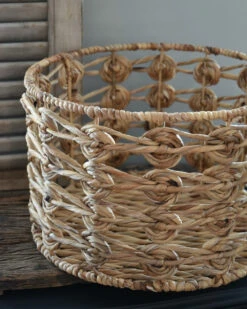 Handgemaakte Mand Met Cirkel Patroon, Groot -Bekend Decoratie Winkel handgemaakte mand met cirkel patroon groot 3