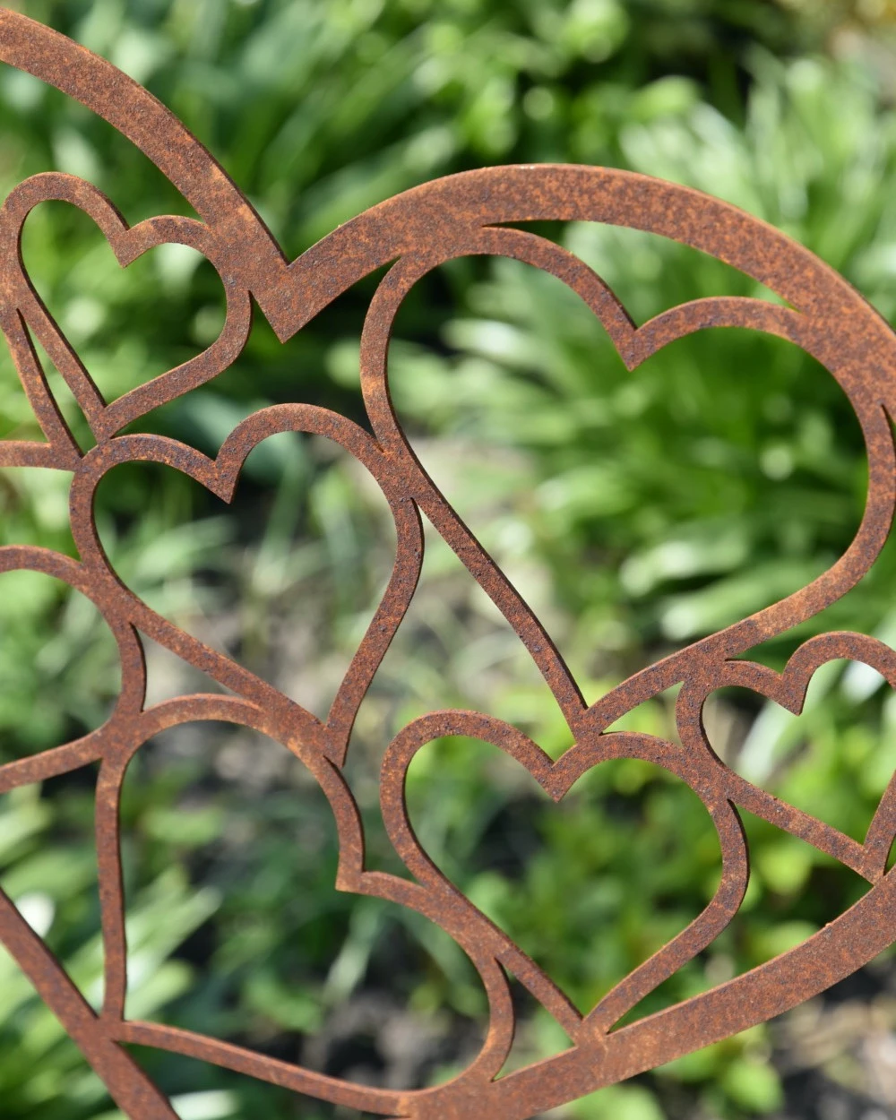 Hart Gevuld Met Harten Ecoroest Tuinprikker 4 Hart Gevuld Met Harten Ecoroest Tuinprikker - Afbeelding 2