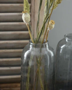 Hoge Vaas Met Bubbels, Zilvermetaal En Grijze Gloed