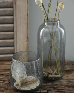 Hoge Vaas Met Bubbels, Zilvermetaal En Grijze Gloed -Bekend Decoratie Winkel hoge vaas met bubbels metaal en grijze gloed 6