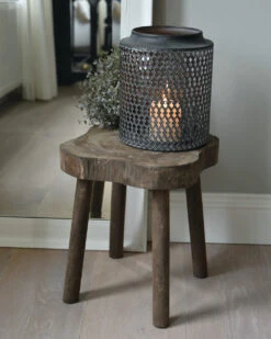 Houten Kruk Met Golvend Blad -Bekend Decoratie Winkel houten kruk met golvend blad 1