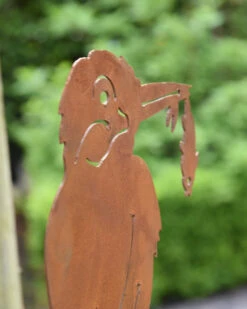 IJsvogel Met Visje Op Tak, Metalen Schroefvogel