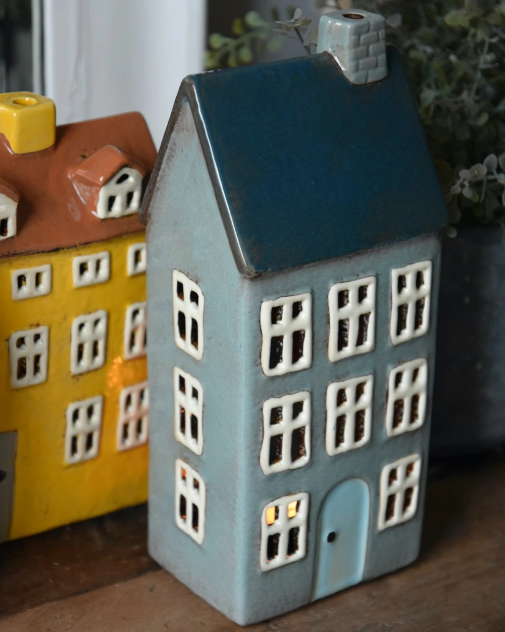 Keramiek Theelicht Huis Nyhavn In Zee Blauw, IB Laursen 4 Keramiek Theelicht Huis Nyhavn In Zee Blauw, IB Laursen - Afbeelding 2