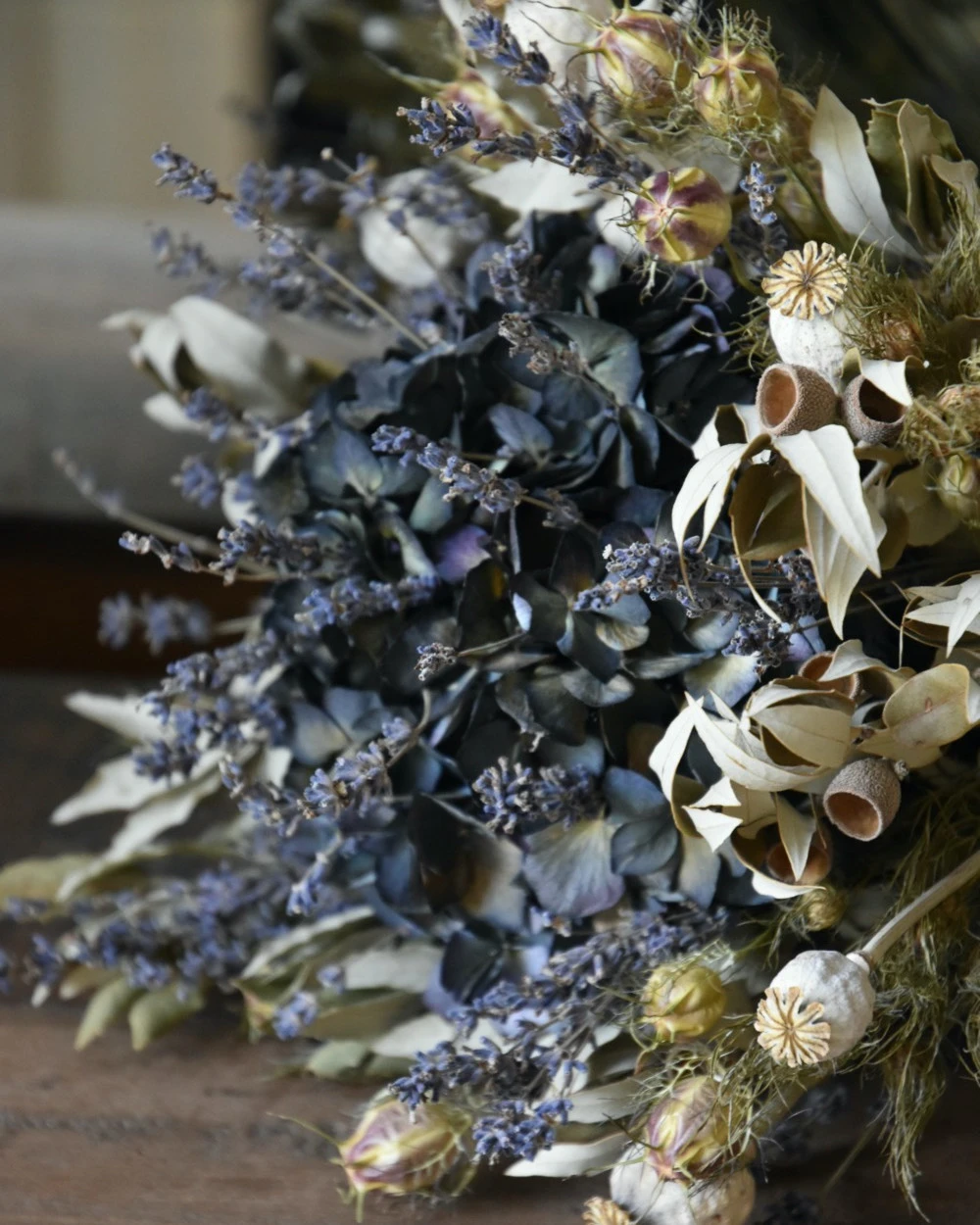 Lavendel Hortensia Biedermeier Droogbloemen Boeket 4 Lavendel Hortensia Biedermeier Droogbloemen Boeket - Afbeelding 2