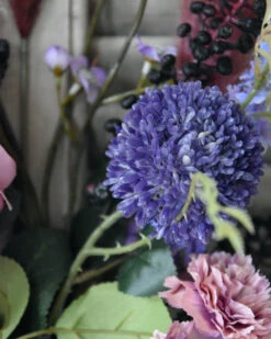 Lila Paars Zijde Pluk Boeket Met Tuinroos, Allium En Bloesem -Bekend Decoratie Winkel lila paars zijde pluk boeket met tuinroos allium en bloesem 6