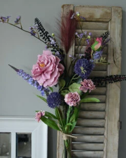 Lila Paars Zijde Pluk Boeket Met Tuinroos, Allium En Bloesem -Bekend Decoratie Winkel lila paars zijde pluk boeket met tuinroos allium en bloesem 7