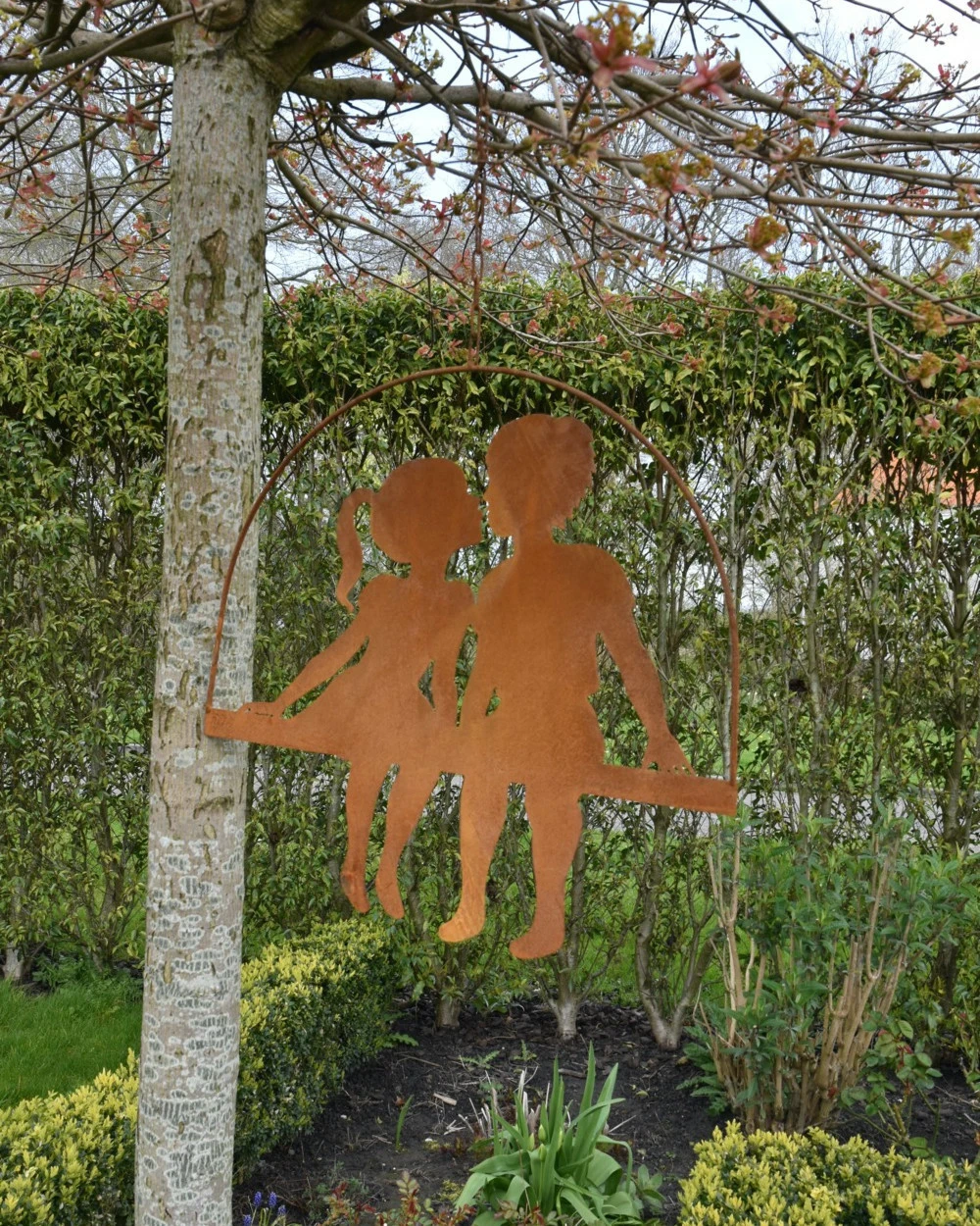 Meisje En Jongen Geven Elkaar Een Kusje, Hangend Ecoroest 5 Meisje En Jongen Geven Elkaar Een Kusje, Hangend Ecoroest - Afbeelding 3