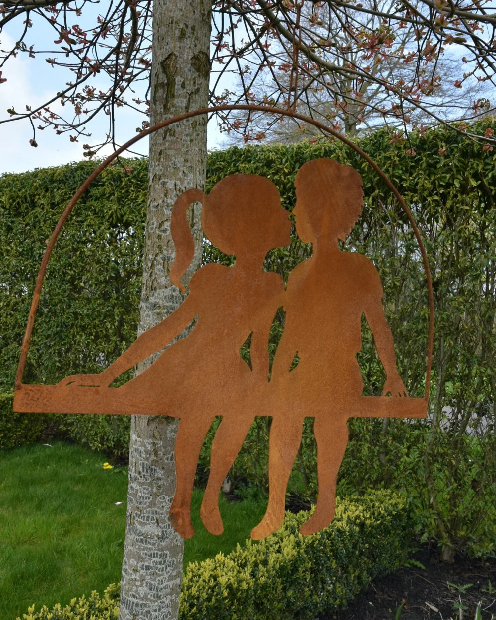 Meisje En Jongen Geven Elkaar Een Kusje, Hangend Ecoroest 9 Meisje En Jongen Geven Elkaar Een Kusje, Hangend Ecoroest - Afbeelding 7