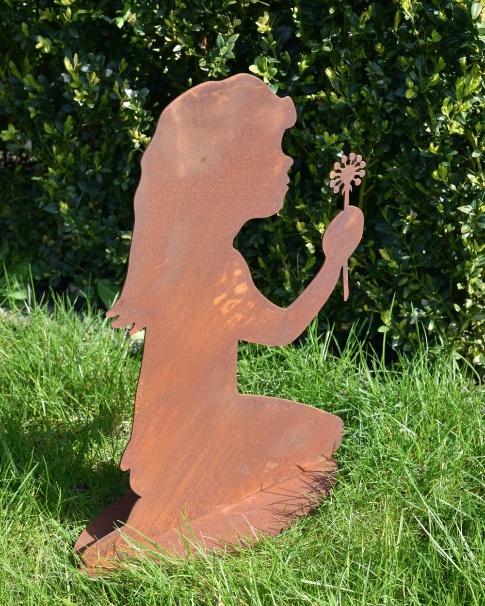 Meisje Met Paardebloem Ecoroest Tuindecoratie 3 Meisje Met Paardebloem Ecoroest Tuindecoratie