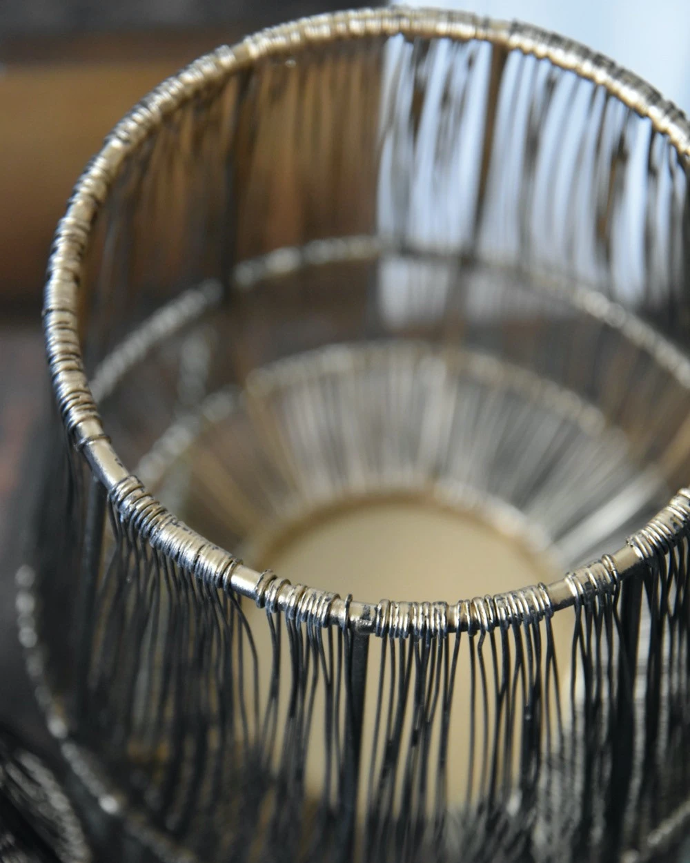 Metalen Draad Windlicht Zwart Goud Groot 7 Metalen Draad Windlicht Zwart Goud Groot - Afbeelding 5