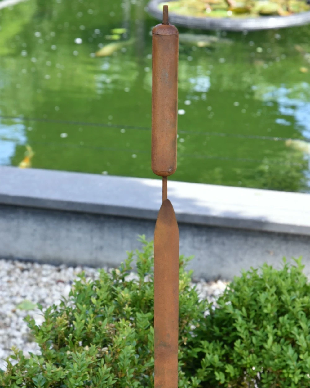 Metalen Tuinsteker Lisdodde Rietsigaar Ecoroest 4 Metalen Tuinsteker Lisdodde Rietsigaar Ecoroest - Afbeelding 2
