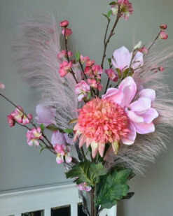 Pluk Boeket In Het Roze Met Magnolia, Kersenbloesem, Pluimen En Papaver -Bekend Decoratie Winkel pluk boeket in het roze met magnolia kersenbloesem pluimen en papaver 3