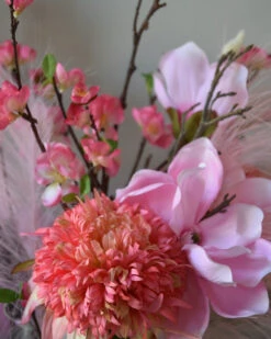 Pluk Boeket In Het Roze Met Magnolia, Kersenbloesem, Pluimen En Papaver -Bekend Decoratie Winkel pluk boeket in het roze met magnolia kersenbloesem pluimen en papaver 5