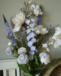 Pluk Boeket Zijde In Zacht Violet En Poeder Roze/wit