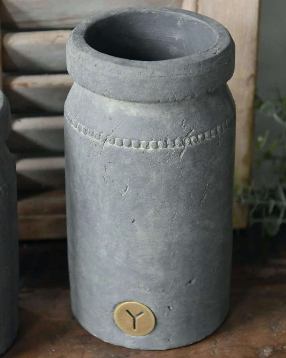 Pot Aardewerk Majestic Grijs Met Sierrandje En Kraag L, Brynxz 4 Pot Aardewerk Majestic Grijs Met Sierrandje En Kraag L, Brynxz - Afbeelding 2