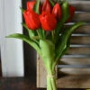 Real Touch Vermeer Tulpen Gemêleerd Rood, Bos 7 Stuks -Bekend Decoratie Winkel real touch hollandse vermeer tulpen gemeleerd rood bos 7 stuks