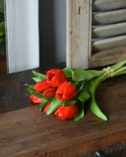 Real Touch Vermeer Tulpen Gemêleerd Rood, Bos 7 Stuks -Bekend Decoratie Winkel real touch hollandse vermeer tulpen gemeleerd rood bos 7 stuks 2