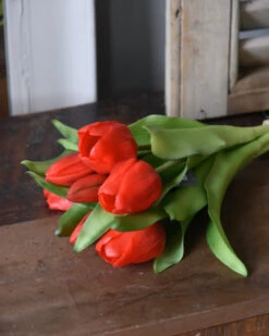 Real Touch Vermeer Tulpen Gemêleerd Rood, Bos 7 Stuks -Bekend Decoratie Winkel real touch hollandse vermeer tulpen gemeleerd rood bos 7 stuks 4