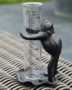Regenmeter Kikker Op Lelieblad Die De Glazen Meter Vasthoud -Bekend Decoratie Winkel regenmeter kikker op lelieblad die de glazen meter vasthoud 3