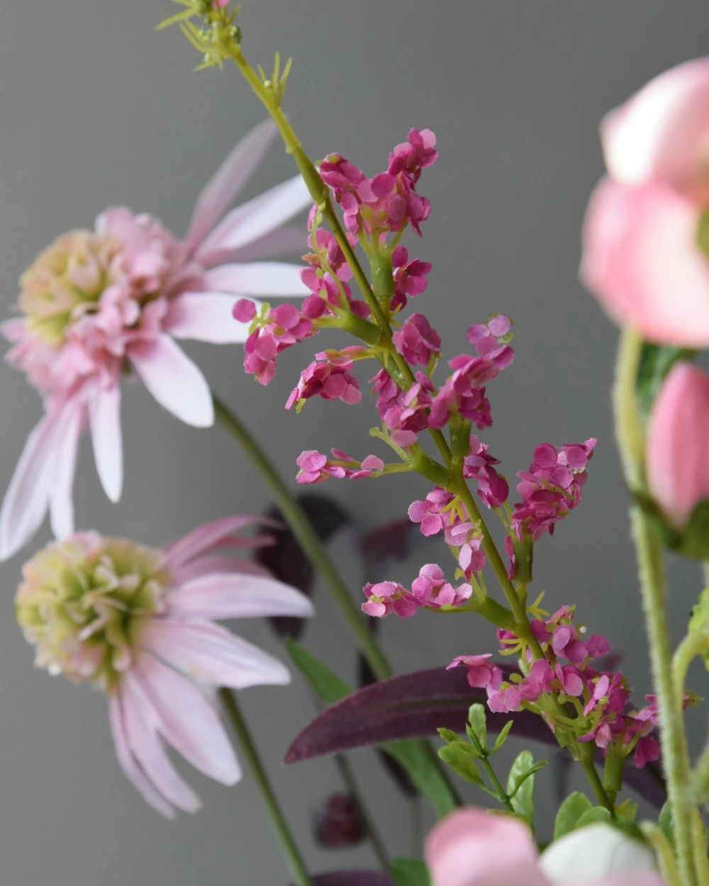 Roze Zijde Pluk Boeket Gemengd, Brynxz Met Bloesem, Klokjes Bloemen, Zonnehoed, Spirea En Eucalyptus 4 Roze Zijde Pluk Boeket Gemengd, Brynxz Met Bloesem, Klokjes Bloemen, Zonnehoed, Spirea En Eucalyptus - Afbeelding 2