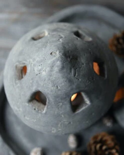 Theelicht Houder Huis Rond Vintage Grijs Groot, Brynxz -Bekend Decoratie Winkel theelicht houder huis rond vintage grijs groot brynxz 2